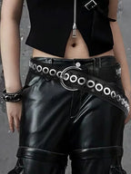 PENDRA Celesaya Leather Rivet Studded Gothic Belt