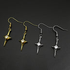 Y2K Star Cross Hook Earrings For Women Men Stainless Steel Silver Color Rhinestone Egirl Minimalist Gothic Rapper Jewelry Gifts