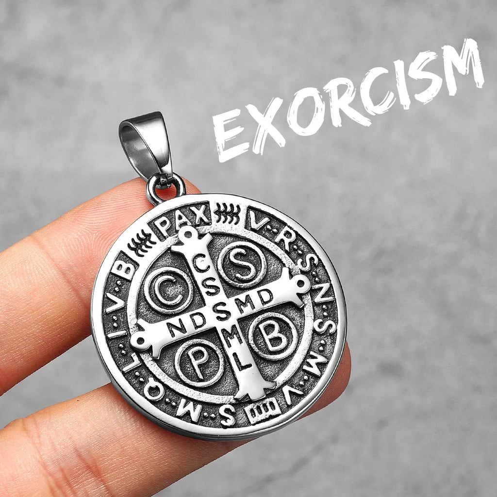 PENDRA St Benedict Exorcism Steel Necklace