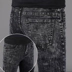 Denim Winter Velvet Thickened Slim-fitting Small Feet Elastic Casual Warm Men's Pants Cotton Trousers Jeans for Men Streetwear