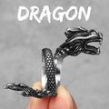 PENDRA Chinese Dragon Biker Steel Ring