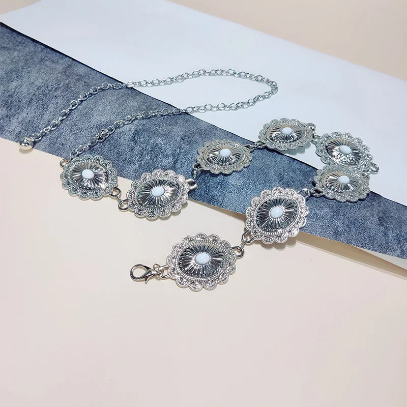 Retro Metal Waist Chain Women's Ethnic Accessory Versatile for Skirts Elegant High-End Luxury Designer Thin Belt New Fashion