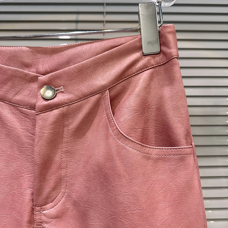 PENDRA Wide Leg Straight PU Pants