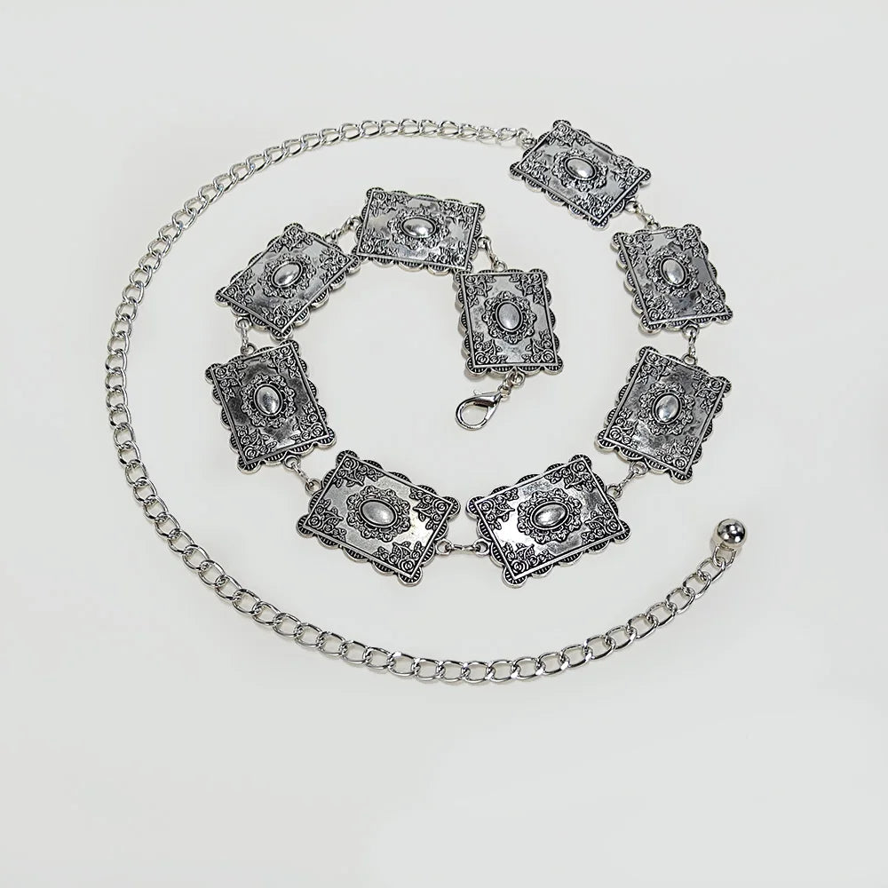 PENDRA Orlaene Metal Gold Western Luxury Waist Chain Belt