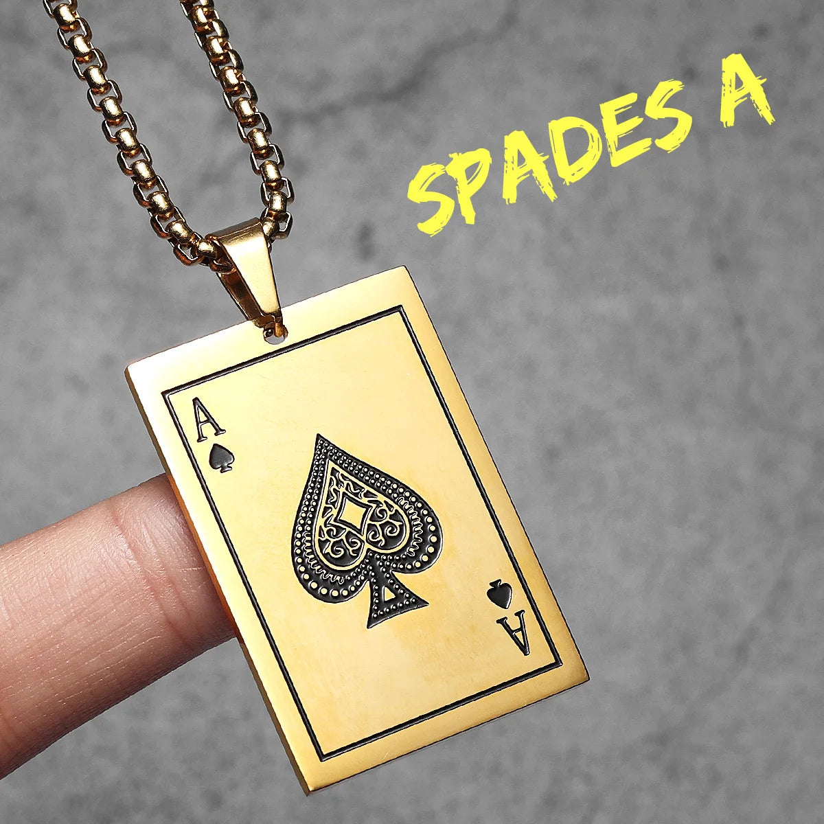 PENDRA Spade King Skull Steel Necklace