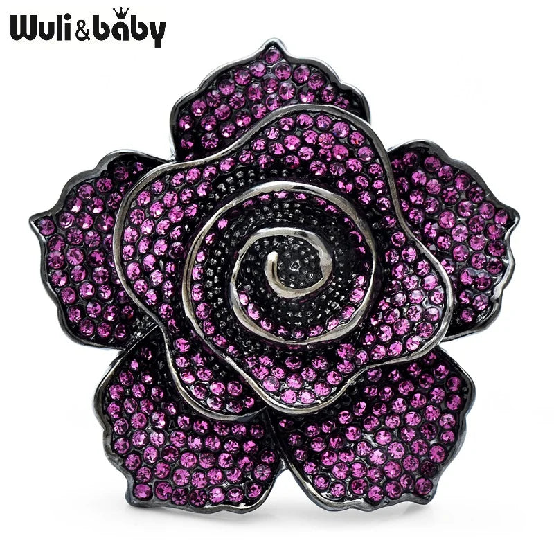PENDRA Rosaspark Luxury Shining Rose Flower Brooch