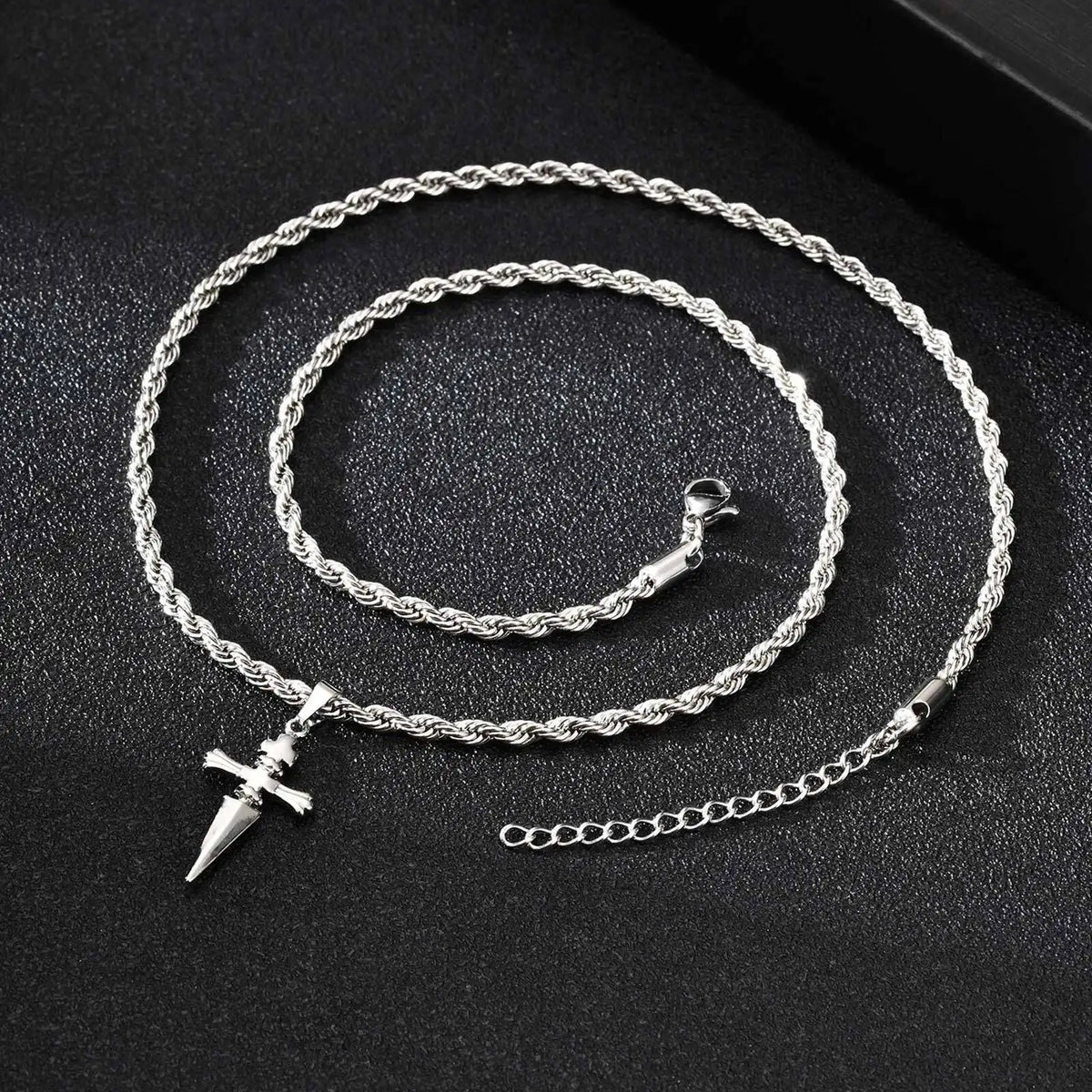 Punk Sword Pendant Necklace for Men,Stainless Steel Small Sword Pendant,Simple Birthday Gift for Son BBF