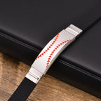 Baseball Patterned Bracelet for Men Boys, Waterproof Silicone Bracelet,Baseball Anthusiast Jewelry Gifts
