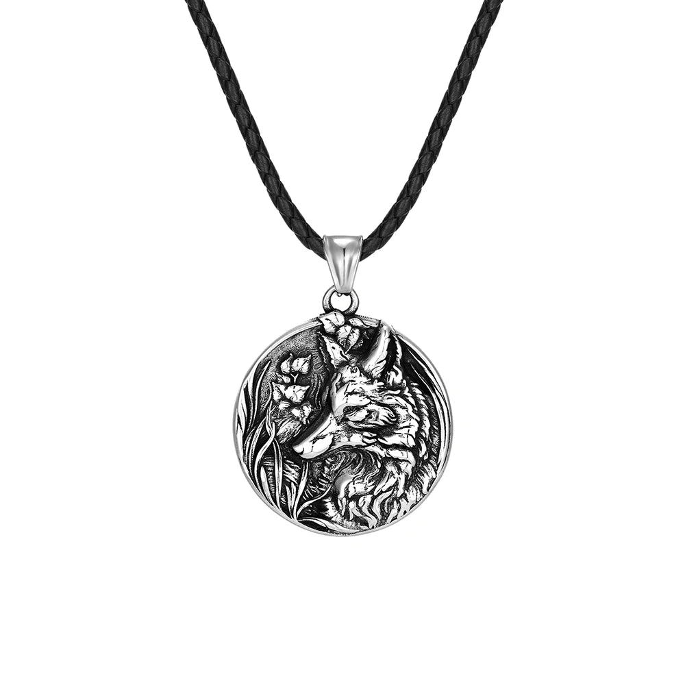 PENDRA Wolf Vintage Steel Necklace
