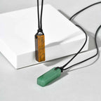 PENDRA Leather Stone Pendant Necklace