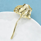 PENDRA Ginkgo Stainless Steel 2-Color Leaf Brooch