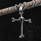 PENDRA Skull Bone Cross Steel Necklace