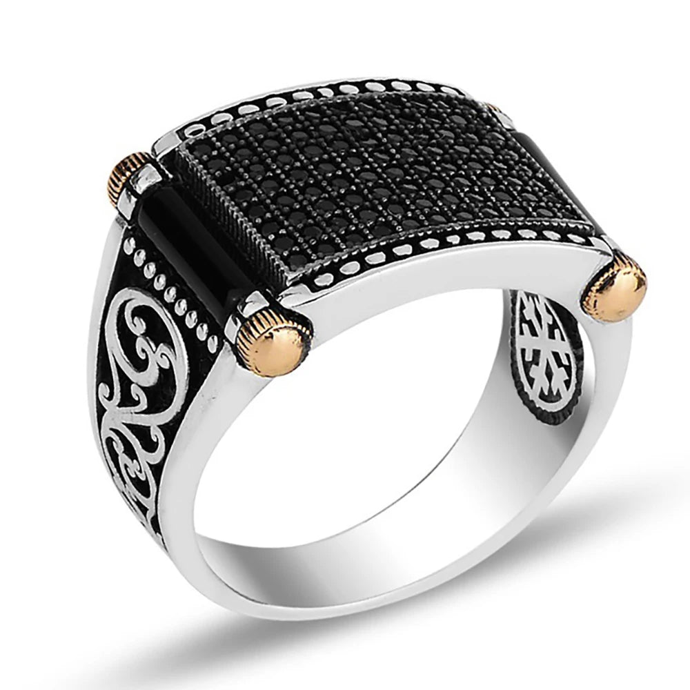 PENDRA Marcasite Black Ring