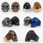 PENDRA Skull Bones Carving Steel Ring