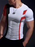 Los Angeles Text Printed Men's Sports T-shirt Summer Daily Casual Men's Short-sleeved Top Outdoor Fashion Men's Fitness T-shirt