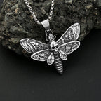 PENDRA Mothskull Stainless Steel Skull Moth Pendant