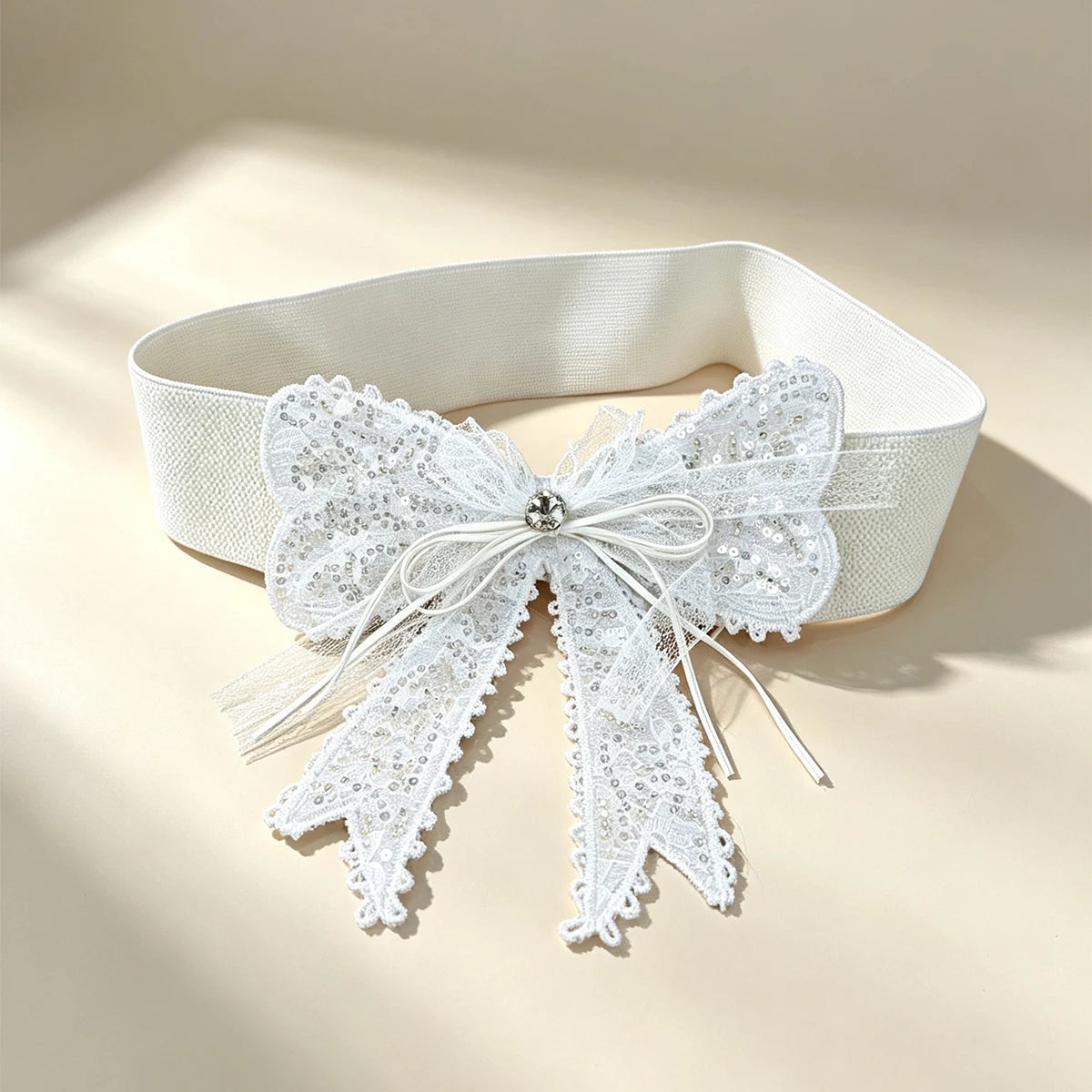 PENDRA Seraorae Rhinestone Pearl Wide Corset Belt