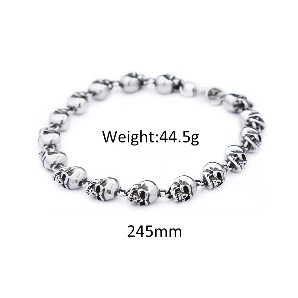 PENDRA Skullmark Stainless Steel Biker Bracelet