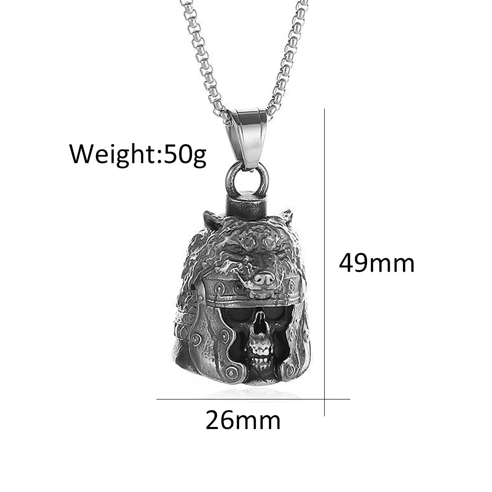 PENDRA Wolfbell Viking Warrior Wolf Bell Pendant