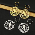 Goth Crow Hoops Ear Rings for Women Stainless Steel Gold Color Hollow Animal Raven Earrings Jewelry Halloween Gift EZZZ955S06