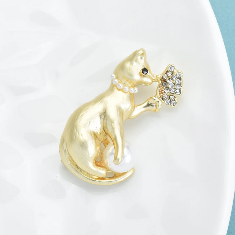 PENDRA Butterfly And Cat Brooch