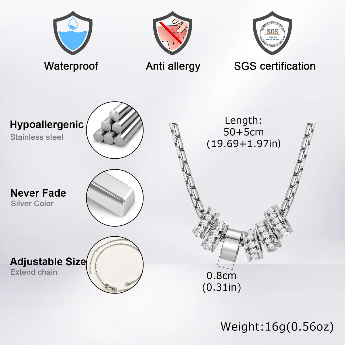 PENDRA Zircon Silver Pendant Necklace