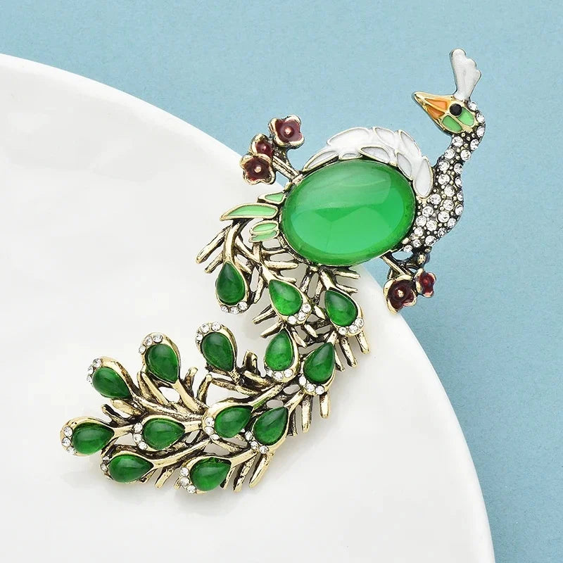 PENDRA Birdflora Bird and Flower Brooch