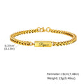 Papa Bracelet for Men Boys,21cm Waterproof Stainless Steel Franco Chain Links Wristband,Stylish Father's Day Gift