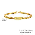Papa Bracelet for Men Boys,21cm Waterproof Stainless Steel Franco Chain Links Wristband,Stylish Father's Day Gift