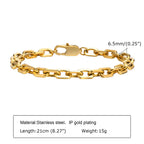Classic Rolo Chain Bracelets for Men Boys,Vintage Waterproof Stainless Steel Chain Links Wristband,Casual Jewelry Gifts