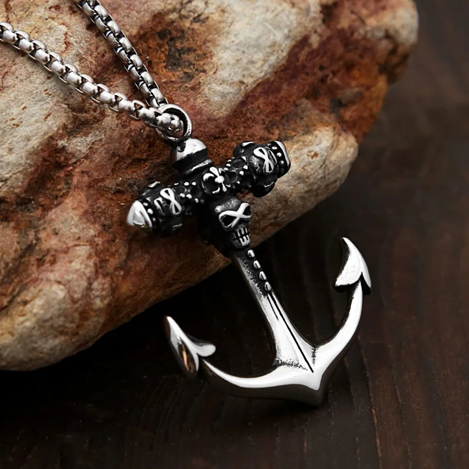PENDRA Vikinganchor Stainless Steel Anchor Necklace