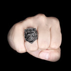 PENDRA Bear Animal Rock Steel Ring