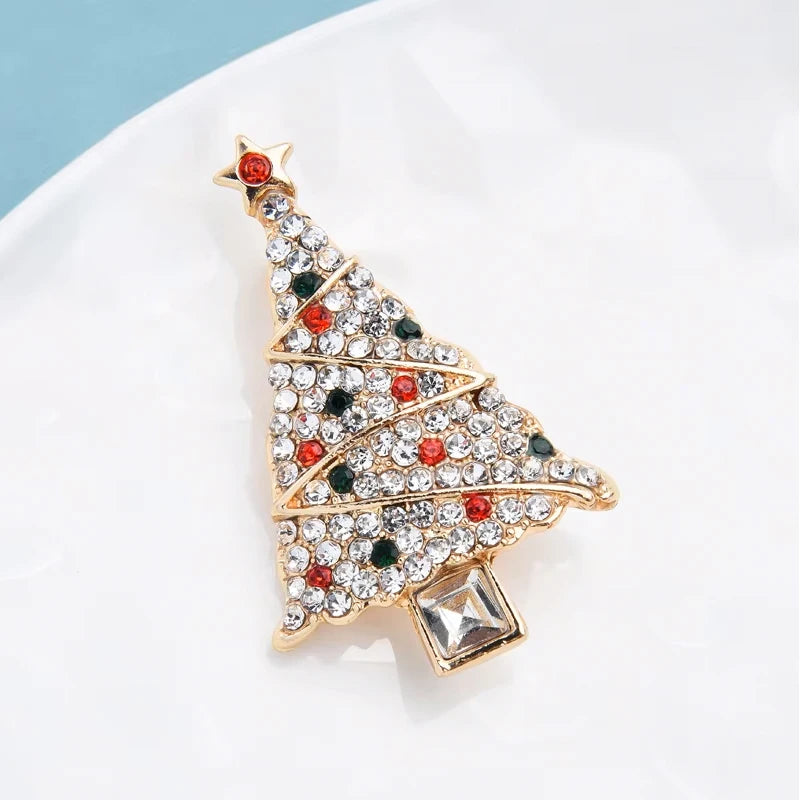 PENDRA Noelle Rhinestone Christmas Tree Brooch