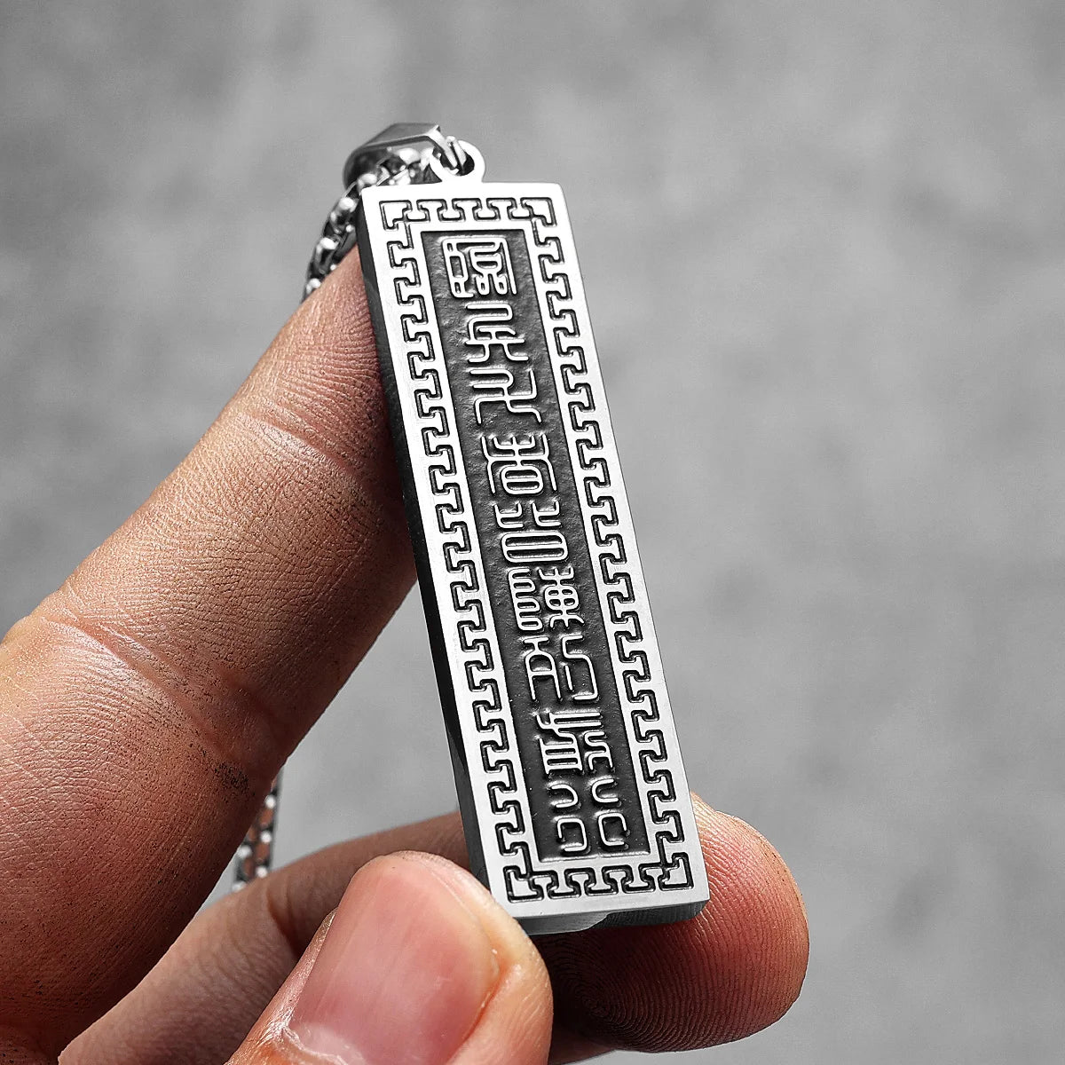 PENDRA Taoism Nine Character Steel Necklace