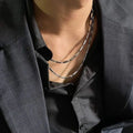 4mm Mobius Chain Necklaces for Men Boys,Thin Stainless Steel Geometric Twisted Links Choker Collar,