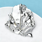 PENDRA Stainless Steel Geometric Leaf Big Size Brooch