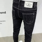 PENDRA Korean Slim Black Jeans