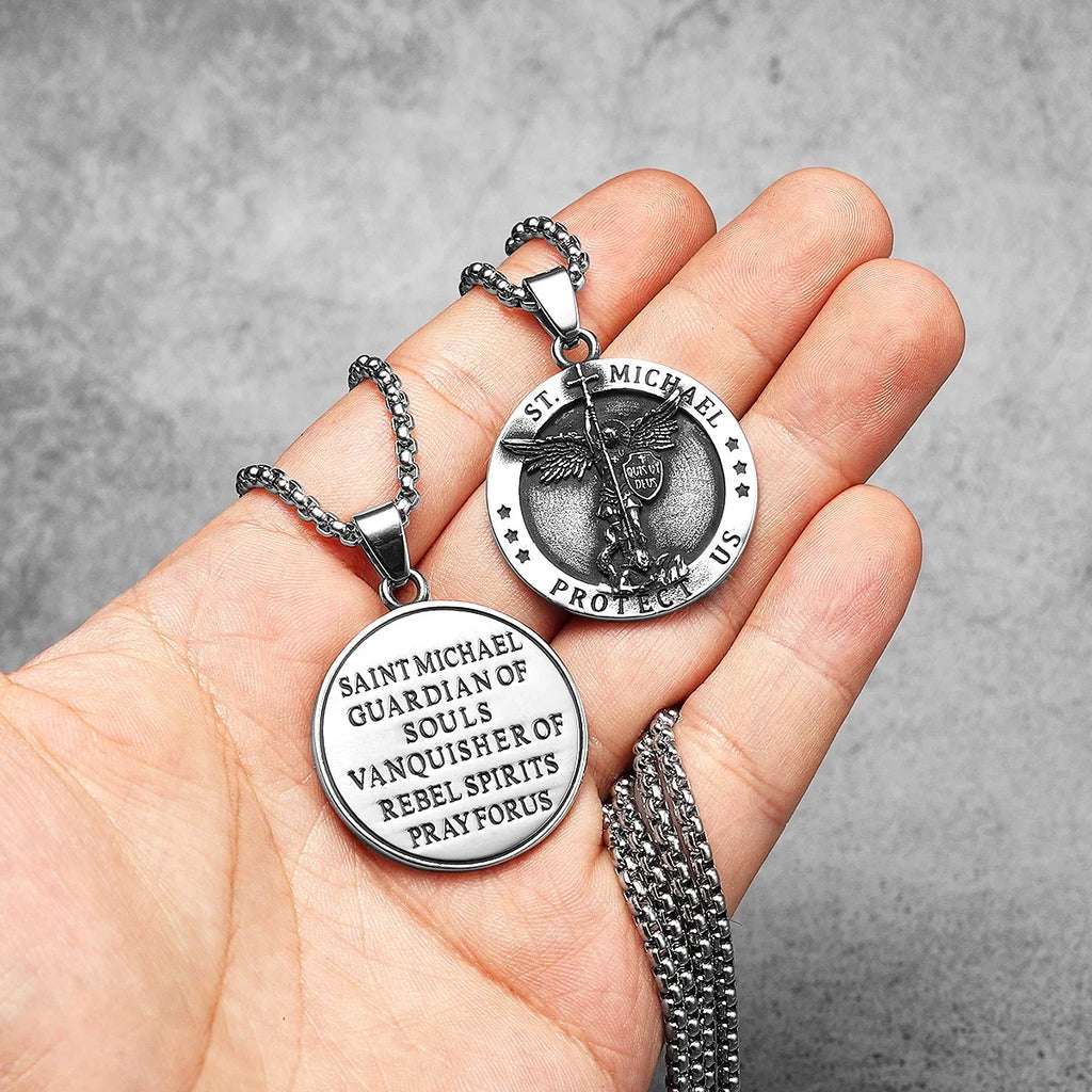 PENDRA St Michael Arch Steel Necklace