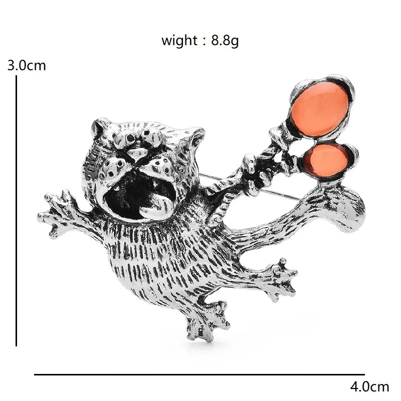 Wuli&baby Lovely Taking Balloon Flying Cat Brooches 2-color Metal Animal Pets Brooch For Women's Clothes Backpack Pins Gifts