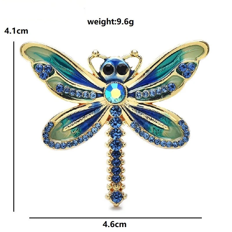 Wuli&baby Cute Dragonfly Brooches Pins For Women Unisex 4-color Enamel Insects Casual Party Badge Pins Gifts