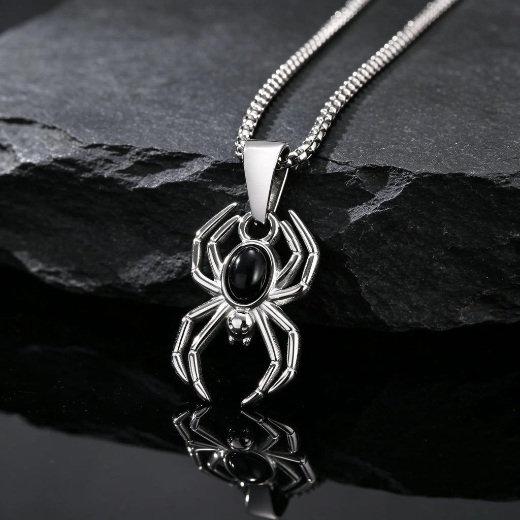 PENDRA Spider Onyx Pendant Necklace
