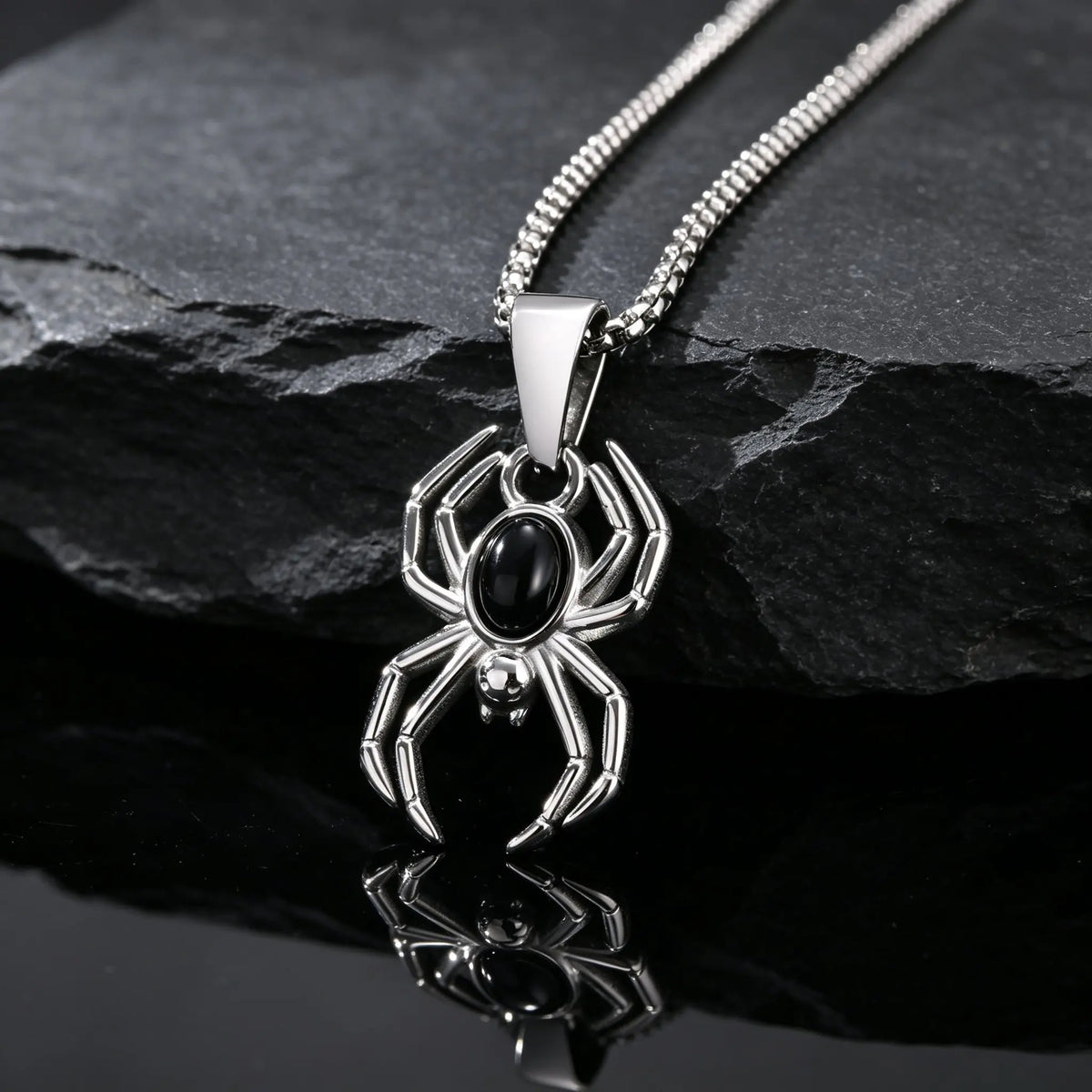 PENDRA Spider Onyx Pendant Necklace