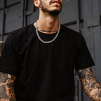 Chunky Miami Double Curb Chain Necklace for Men,Stainless Steel Curb Link Cool boy Hip Hop Chain Jewelry Gift,18/20/22/24inch
