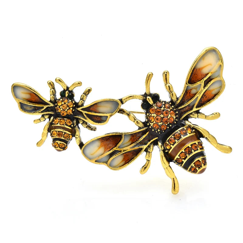 PENDRA Honeywing Rhinestone Bee Brooch