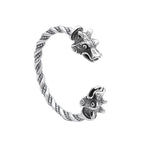 PENDRA Dragon Rune Stainless Steel Nordic Cuff Bracelet