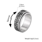 Viking Celtic Knot Rune Ring for Men,Stainless Steel Worry Stress Relief Knuckle Rotating Ring,Vintage Jewelry Gift