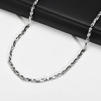4mm Mobius Chain Necklaces for Men Boys,Thin Stainless Steel Geometric Twisted Links Choker Collar,