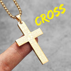 PENDRA Religon Cross Bible Steel Necklace