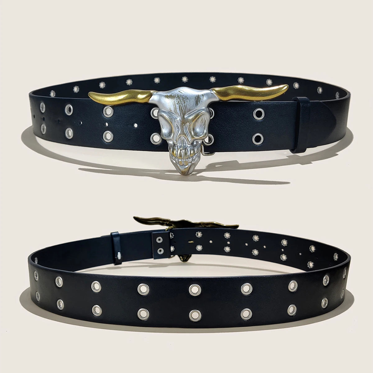 PENDRA Celesara Leather Skull Minimal Belt