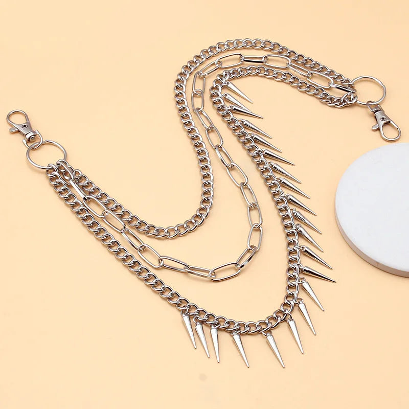 PENDRA Spikeweb Layered Jeans Chain Keychain